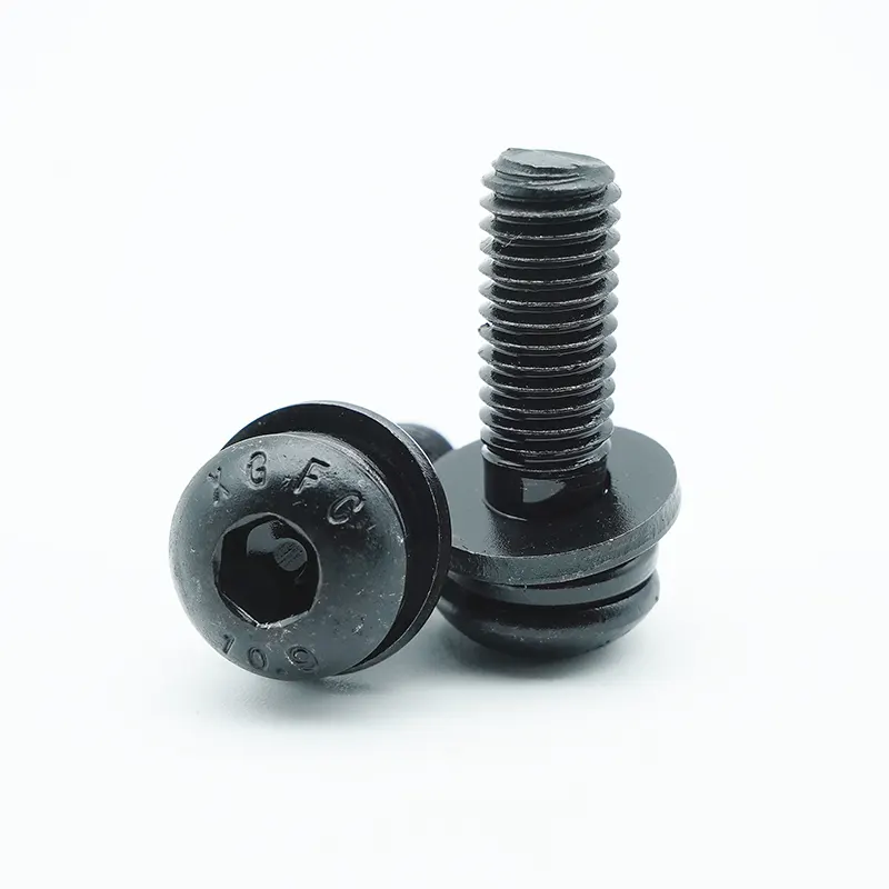 Black Oxide Hex Hex Socket Tombol Kombinasi Kepala Sekrup